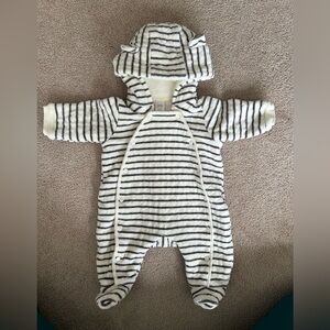 Nordstrom Baby striped quilted bunting 3mo